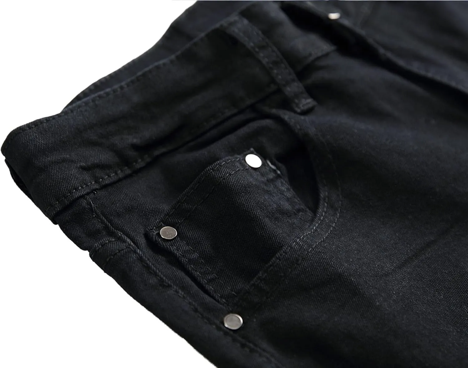 Mens Ripped Skinny Stretch Jeans Vintage Washed Straight Leg Denim Pants Slim Fit Destroyed Jean Trousers