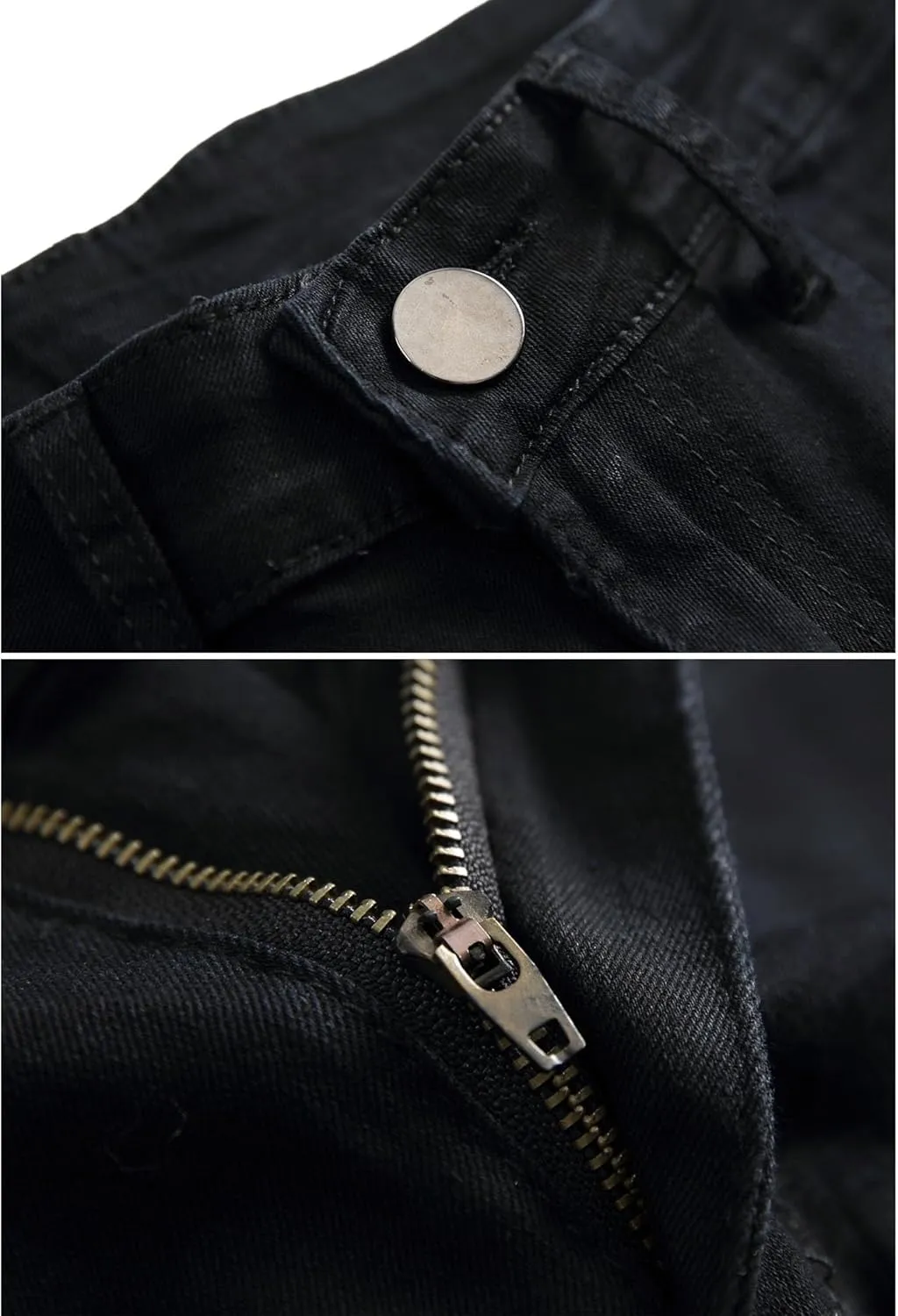 Mens Ripped Skinny Stretch Jeans Vintage Washed Straight Leg Denim Pants Slim Fit Destroyed Jean Trousers