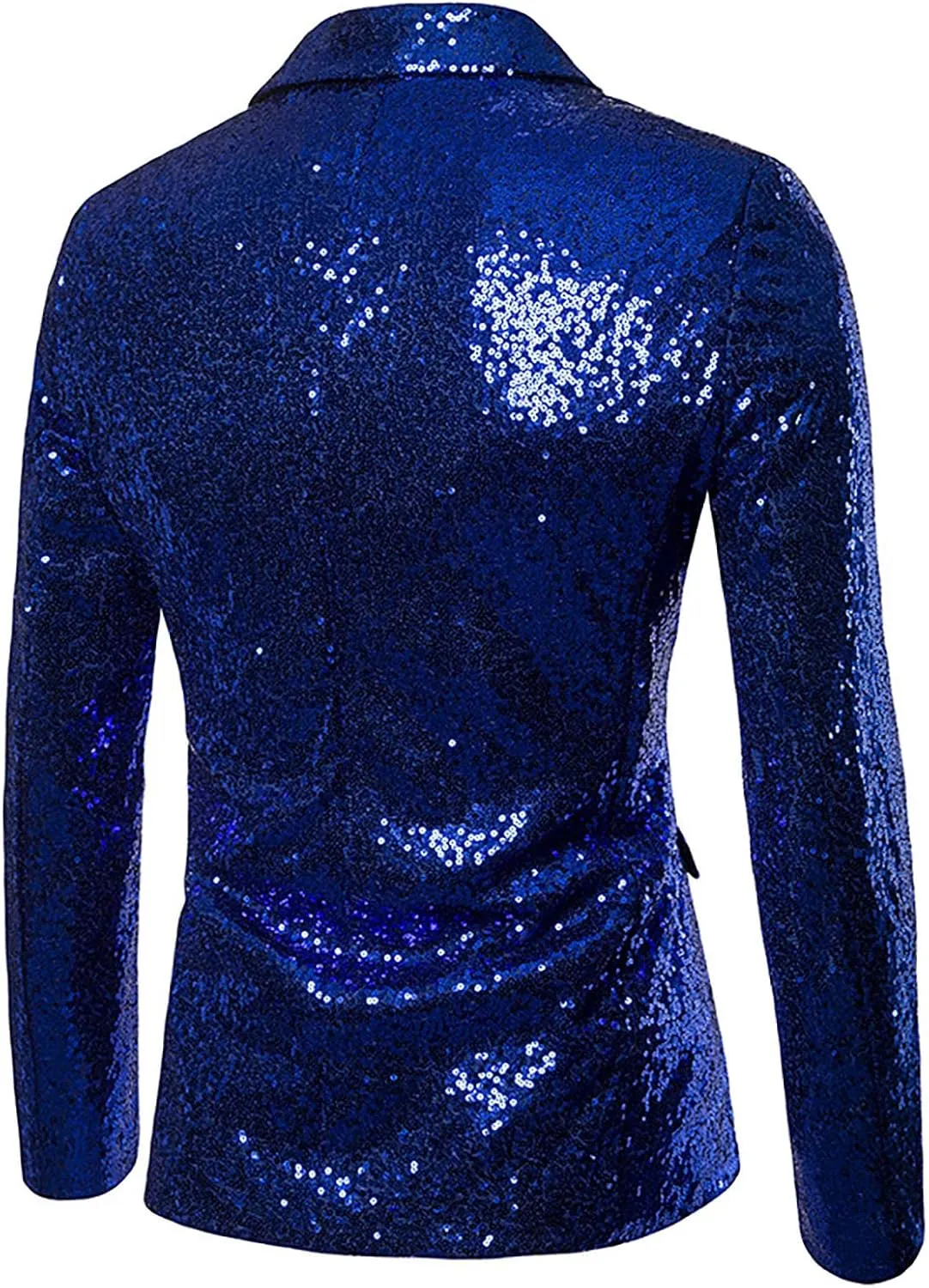 Mens Sequin Blazer Tuxedo Sparkly Metallic Wedding Prom Party Blazer Slim Fit Classic One Button Dinner Suit Tuxedo