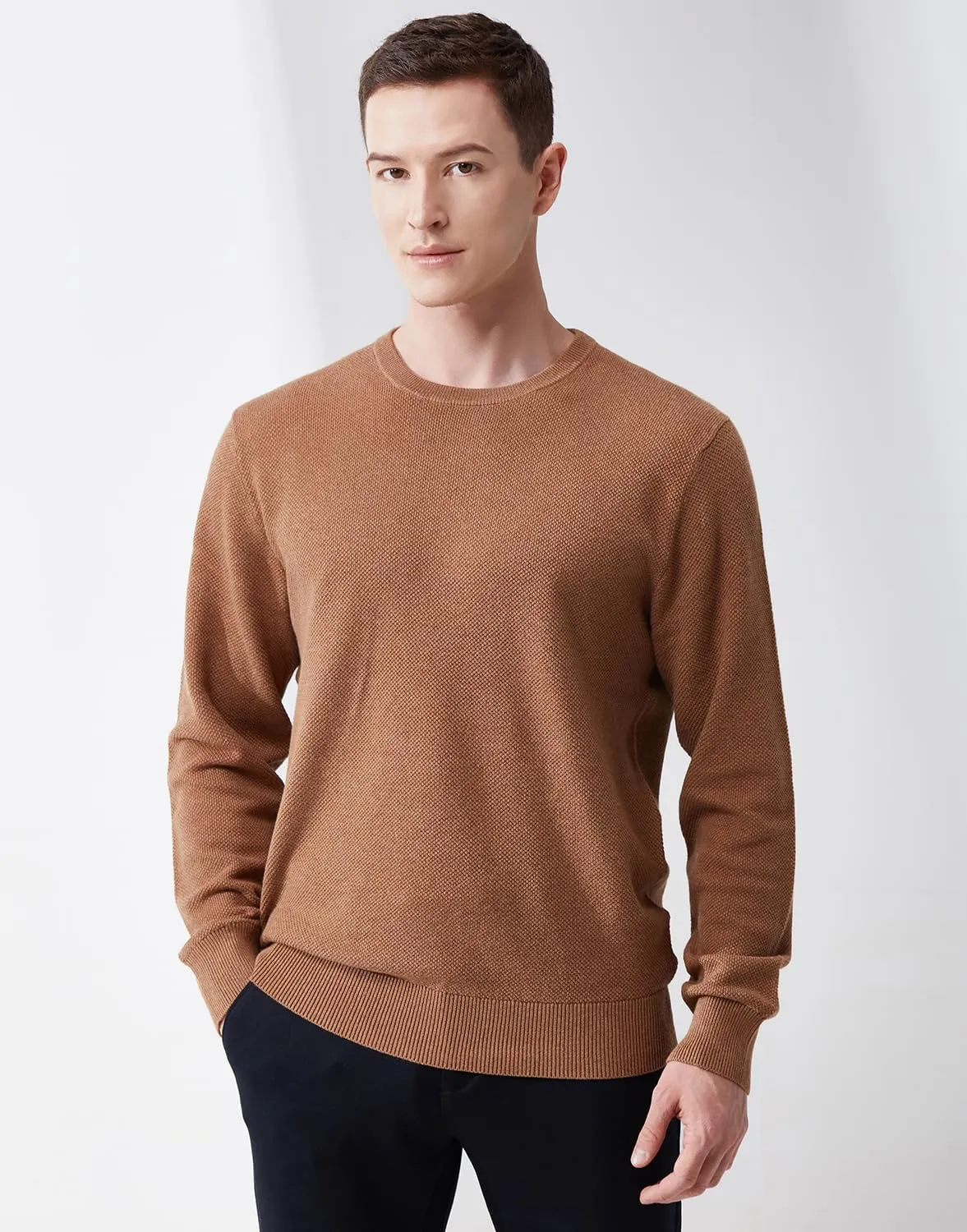 Men's Slim Fit Casual Long Sleeve Crewneck Pullover Sweater