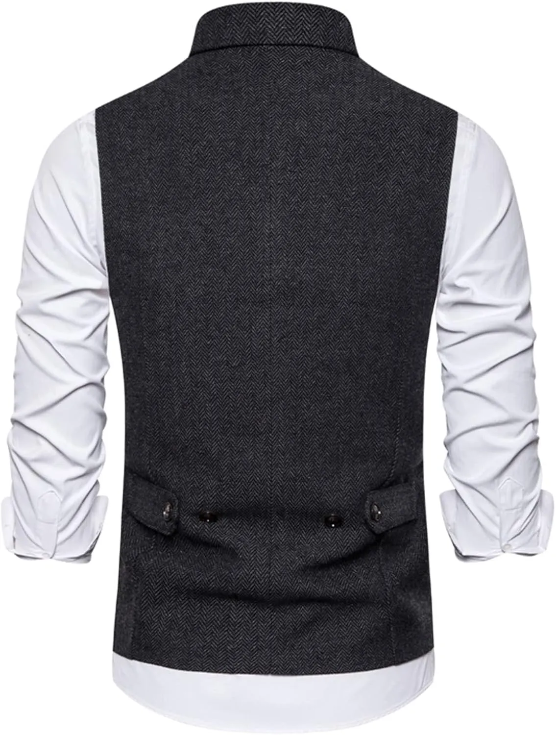 Mens Suit Vest Solid Casual Business Blazer Waistcoat Slim Fit Double Breasted Notched Lapel Dress Vest Classic Blazer