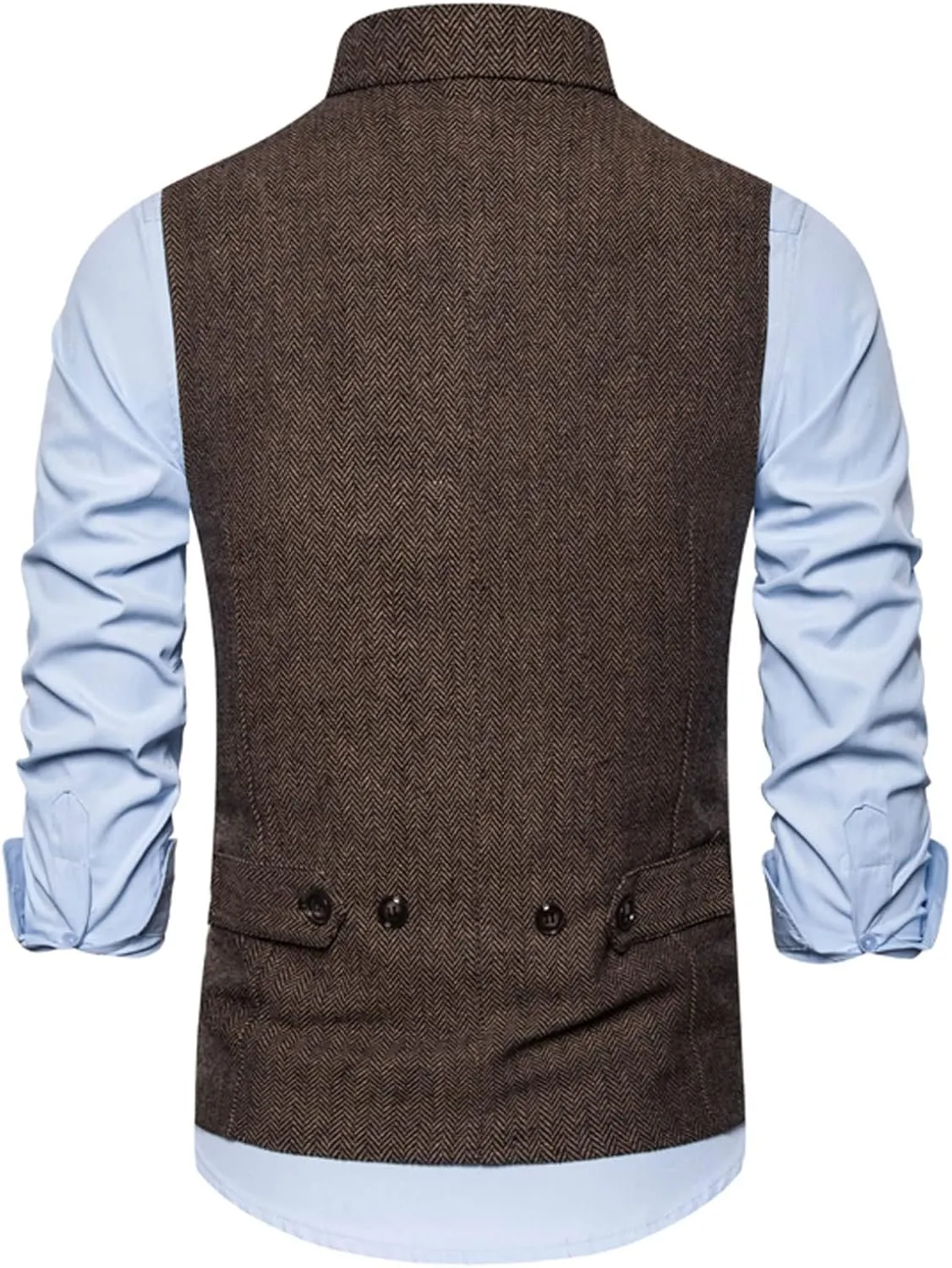 Mens Suit Vest Solid Casual Business Blazer Waistcoat Slim Fit Double Breasted Notched Lapel Dress Vest Classic Blazer