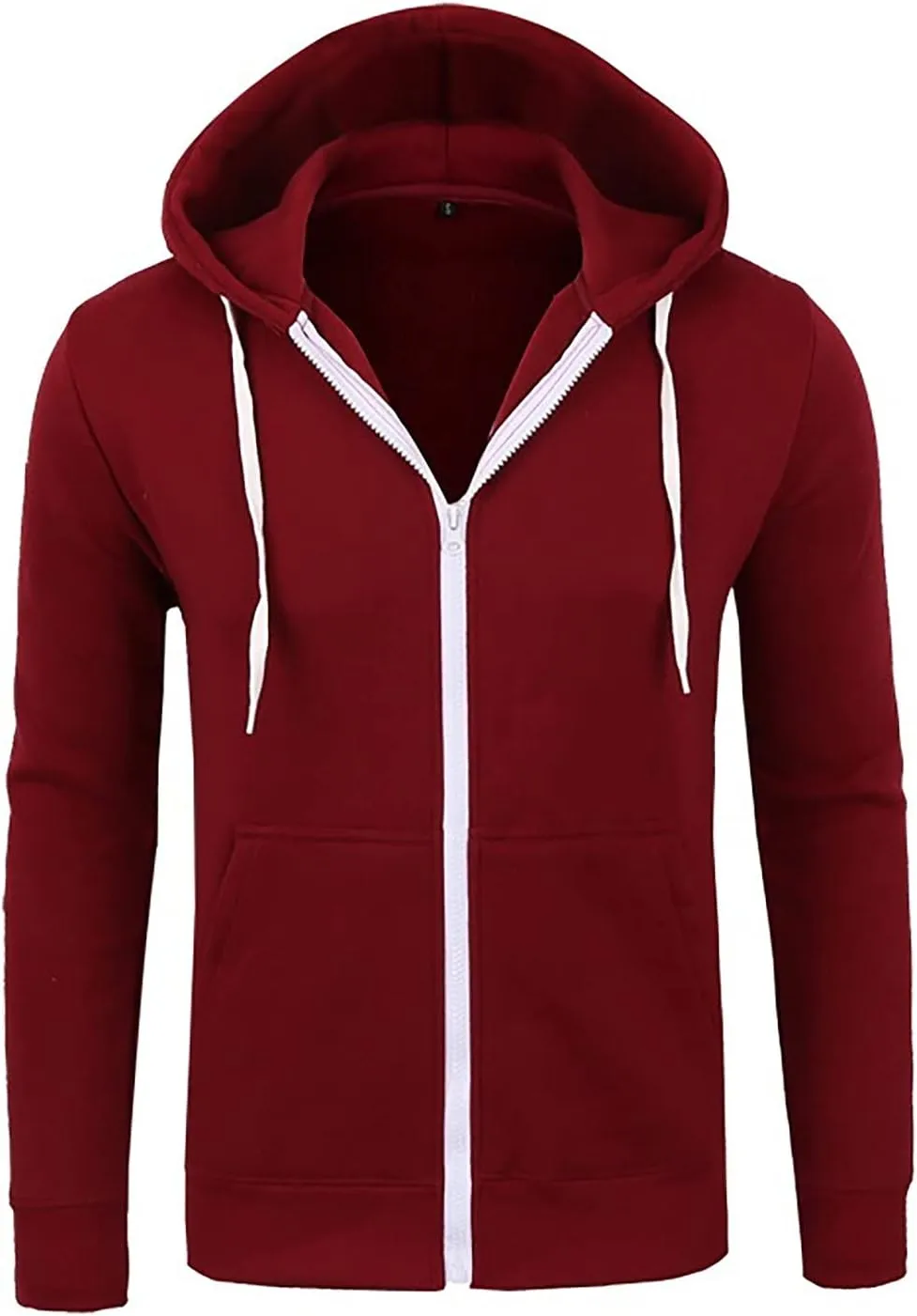 Men's Zip-Up Hoodie,Fall Lightweight Full Zip Hoodie Jacket Men Workout Cycling Sweatshirt for Men Fleece Lined Coat