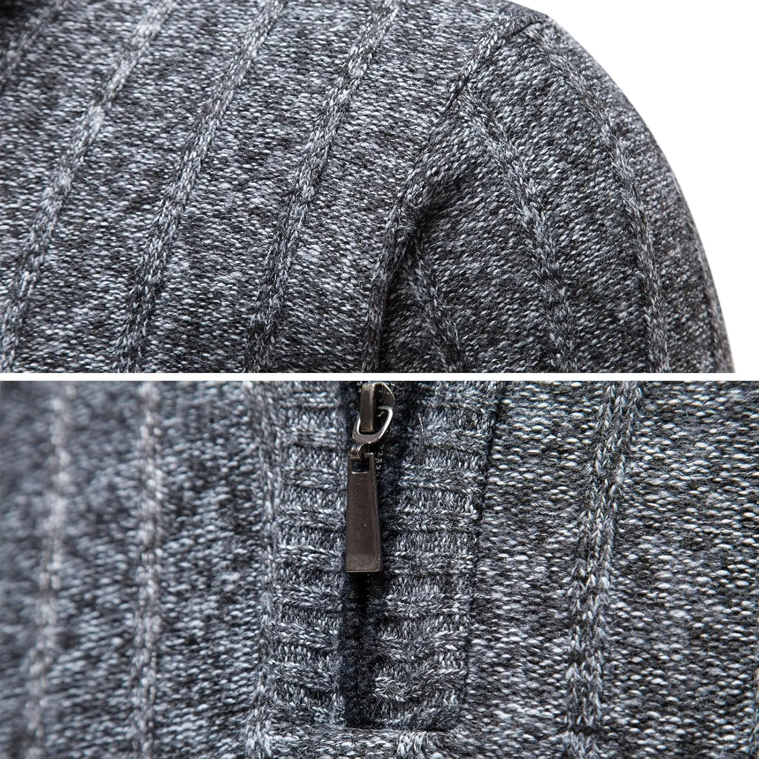 Mylldey Quarter Zip Sweater Men's Pullover Sweaters Knit Long Sleeve Sweater Mens