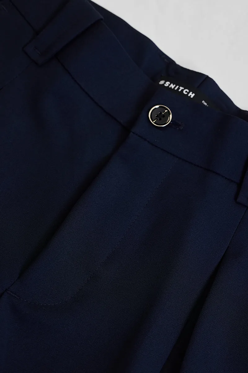 Navy Slim Fit Stretch Trousers