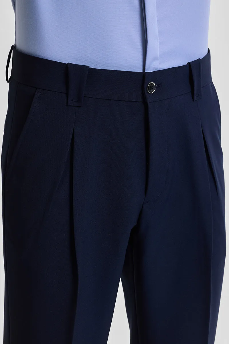 Navy Slim Fit Stretch Trousers