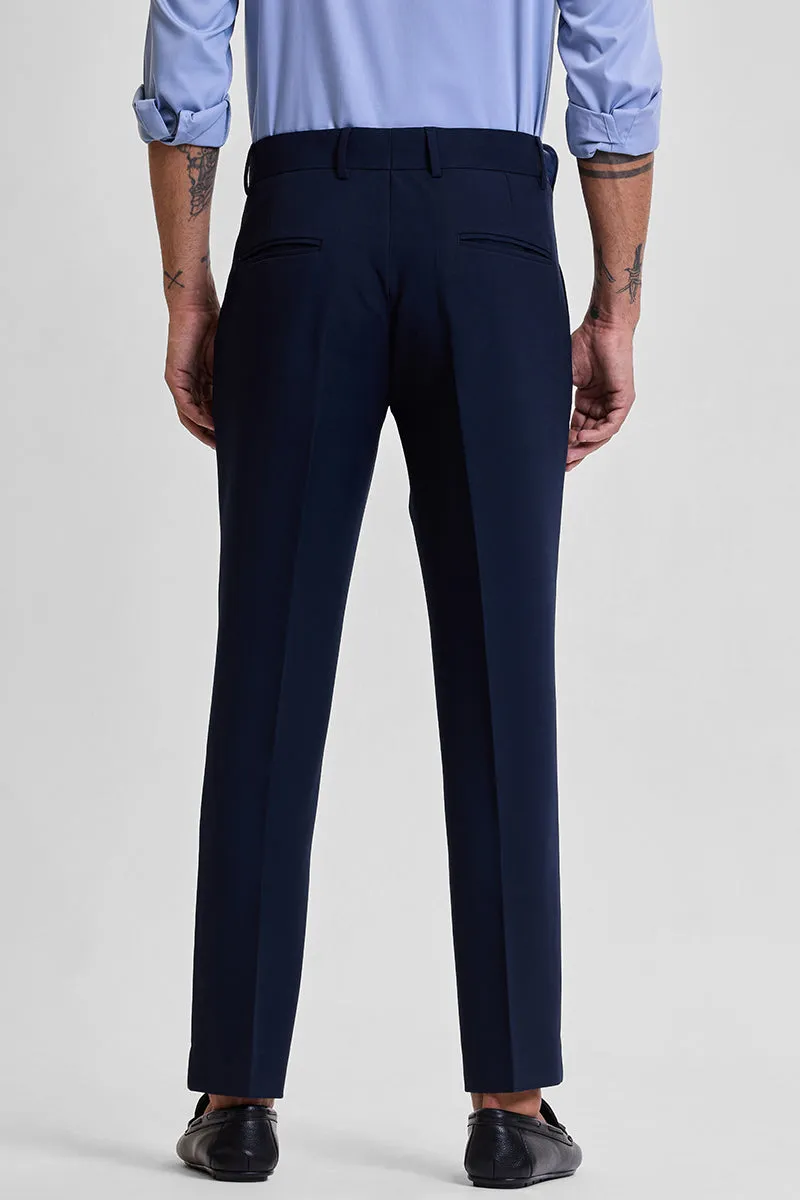 Navy Slim Fit Stretch Trousers