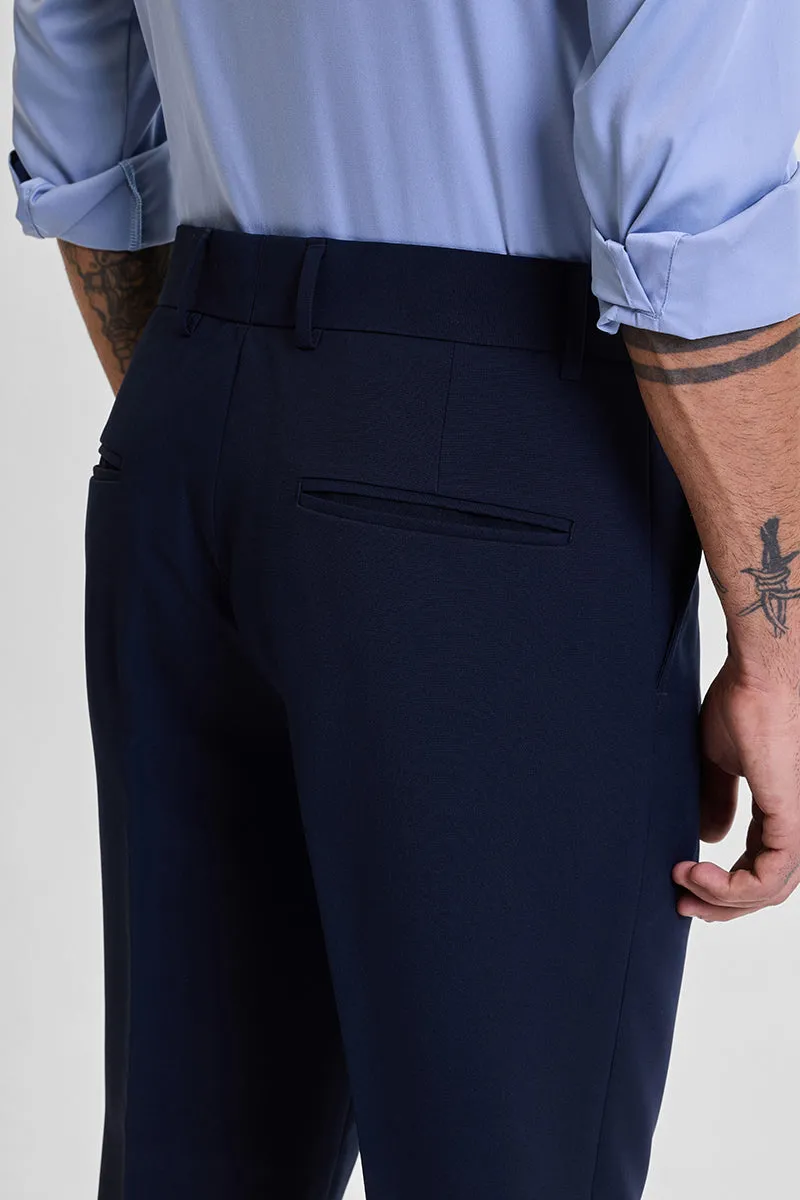 Navy Slim Fit Stretch Trousers