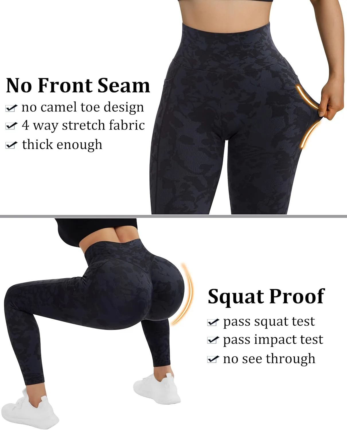 OMKAGI Women Scrunch Butt Lifting Leggings with Pockets Compression High Waisted Gym Workout Leggings