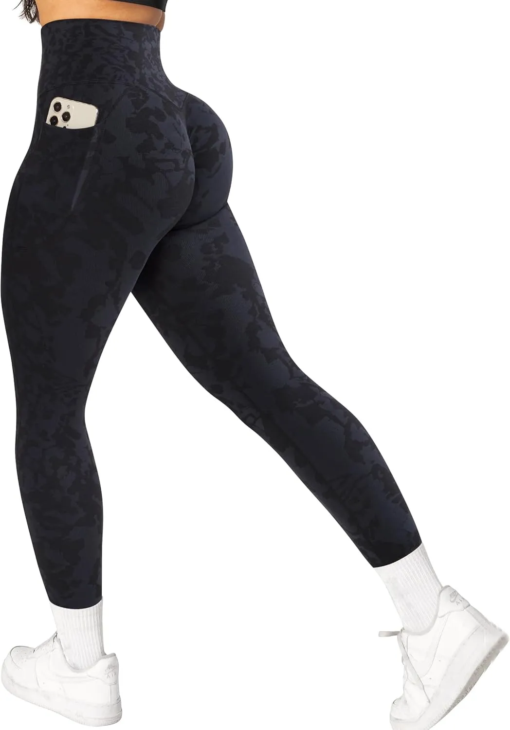 OMKAGI Women Scrunch Butt Lifting Leggings with Pockets Compression High Waisted Gym Workout Leggings