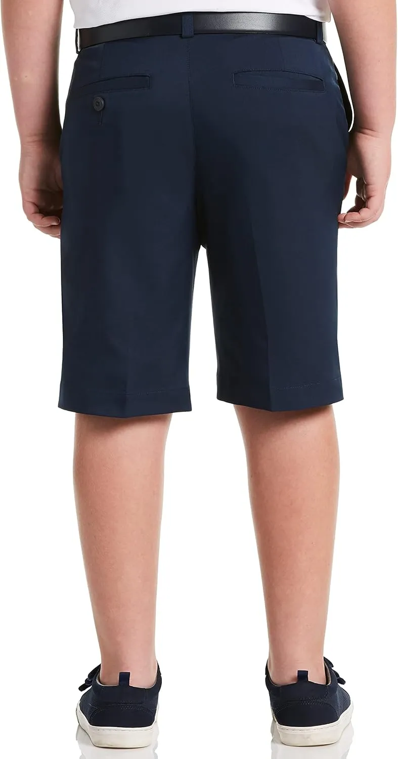 PGA TOUR Boys' 7" Flat Front Golf Shorts with Comfort Waistband, Moisture-Wicking, Sun Protection, 360 Stretch