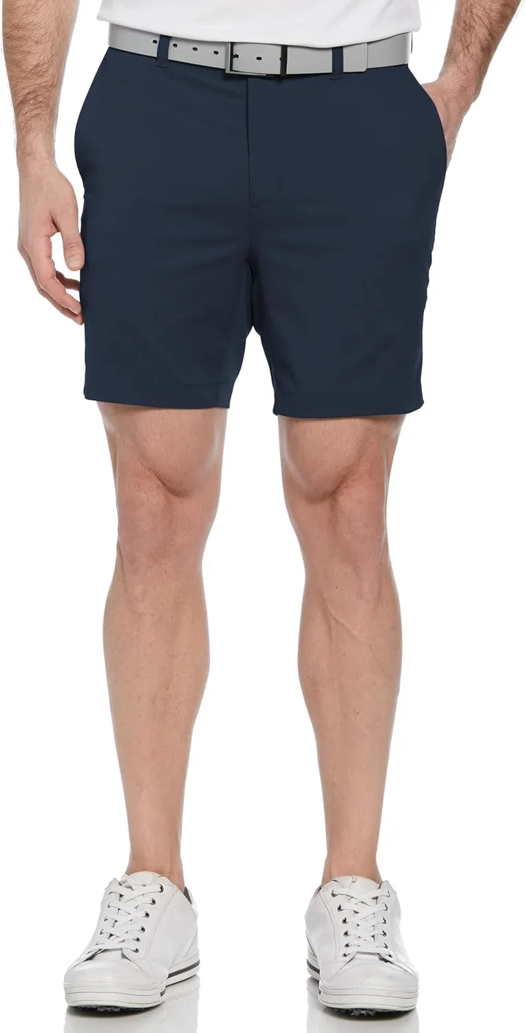 PGA TOUR Men's 7” Flat Front Performance Golf Shorts with Stretch Active Waistband, Moisture-Wicking, Sun Protection