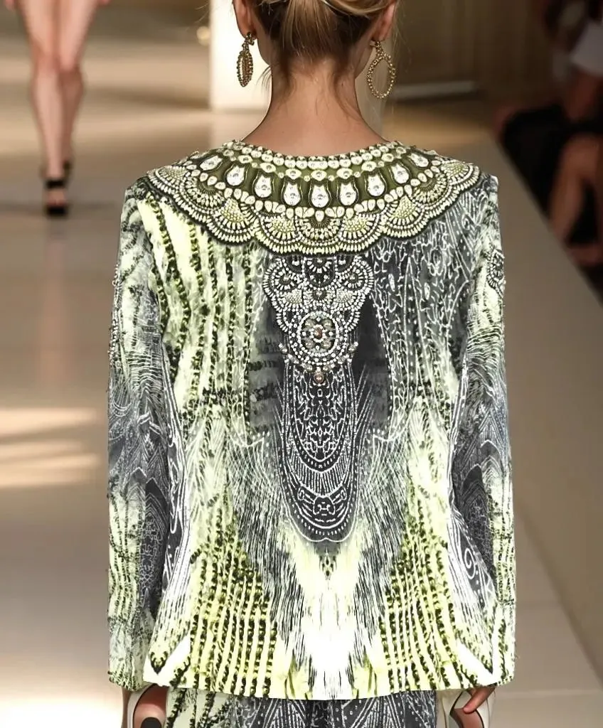 Silk Padded Embellished Jacket Amalfi