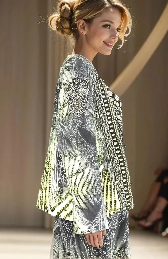 Silk Padded Embellished Jacket Amalfi