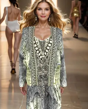 Silk Padded Embellished Jacket Amalfi
