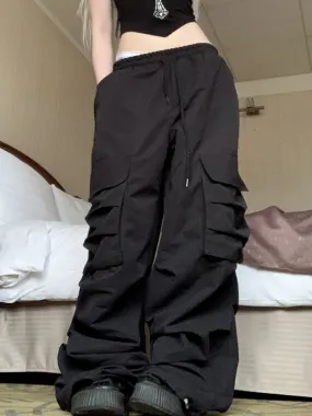 Streetwear Baggy Low Waist Y2K Rockmore Parachute Sweatpants