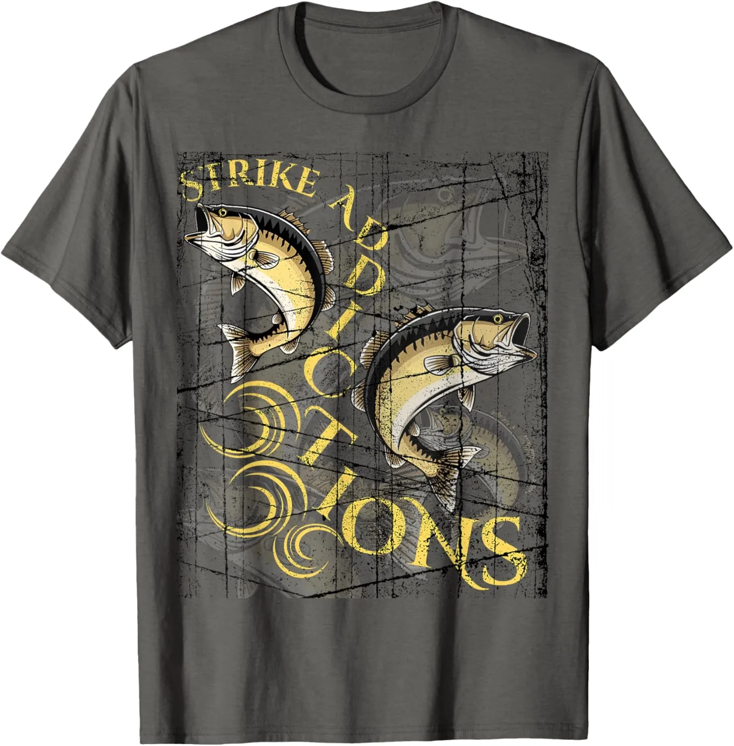 Strike Addictions Vintage Style Graphic Fishing Sports T-Shirt