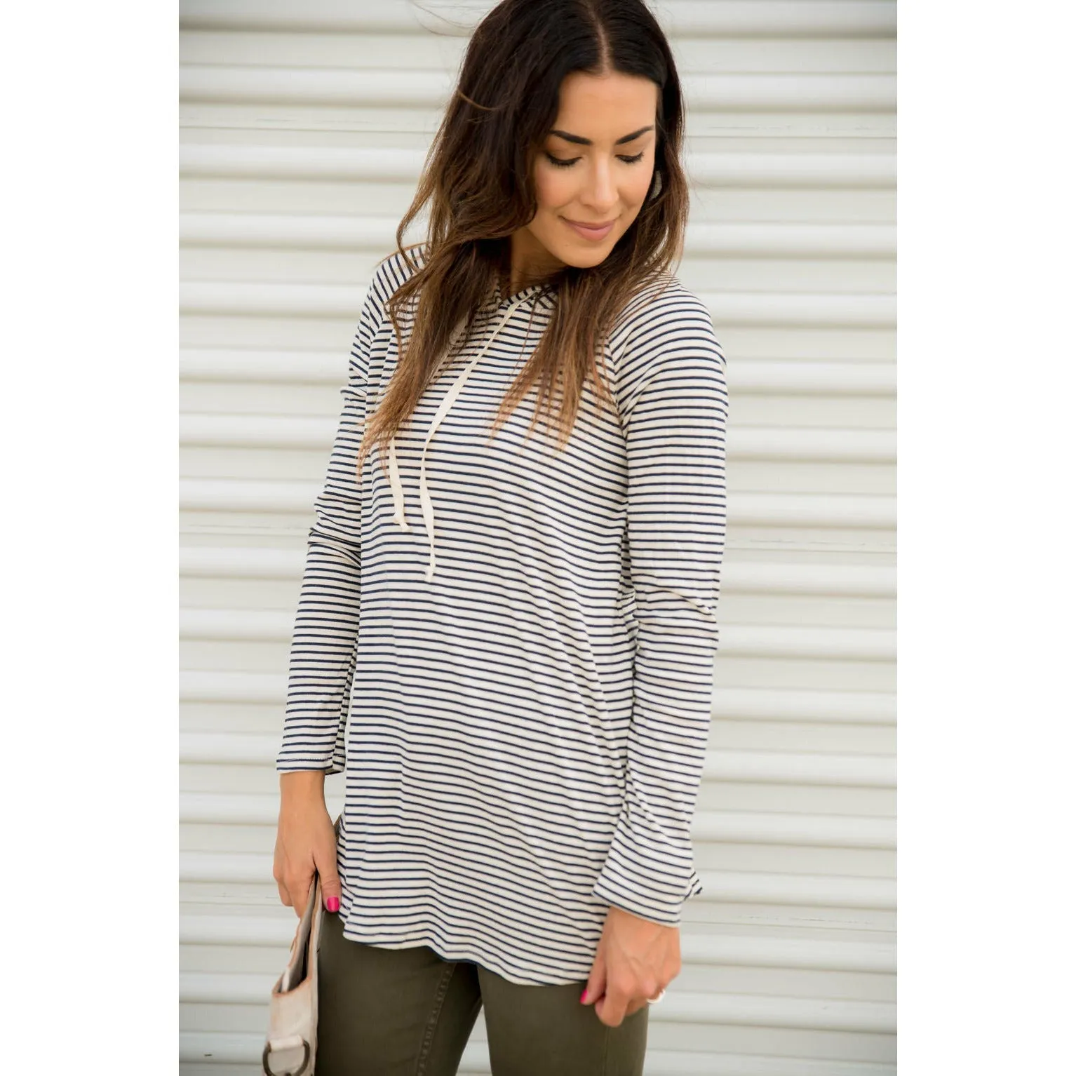 Striped Basic Hoodie
