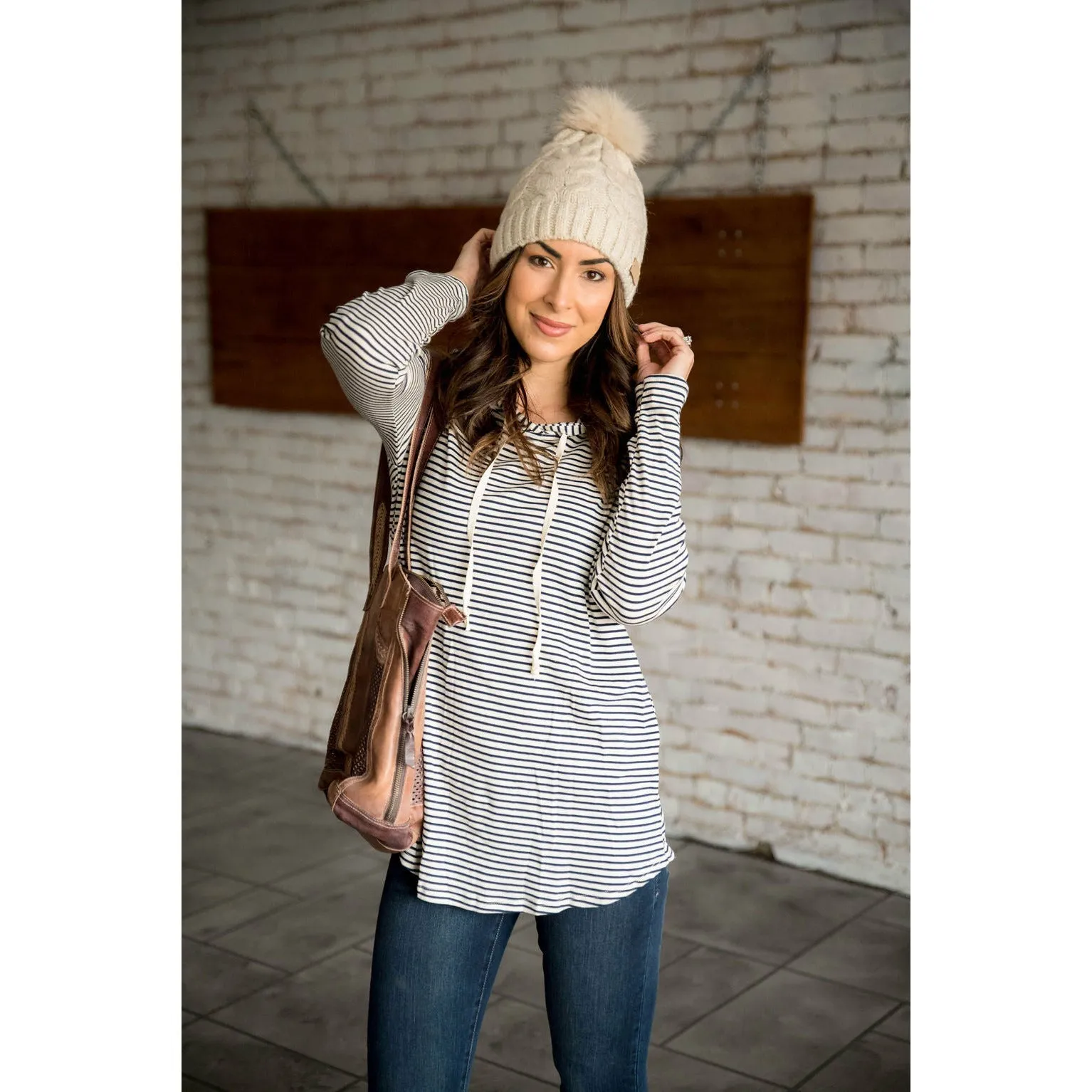 Striped Basic Hoodie