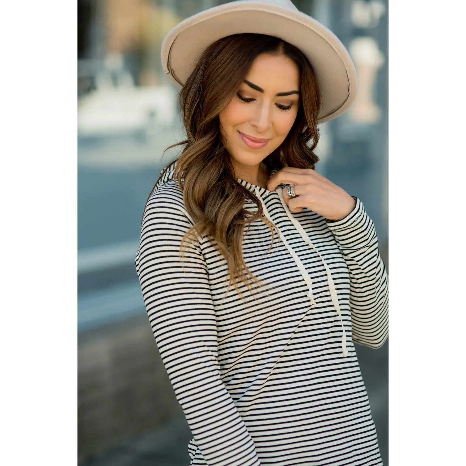 Striped Basic Hoodie