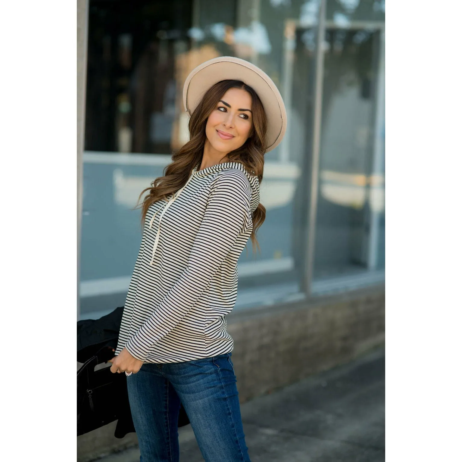 Striped Basic Hoodie