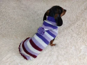 Striped sweatshirt for pets, hoodie for dogs, striped hoodie for dachshund