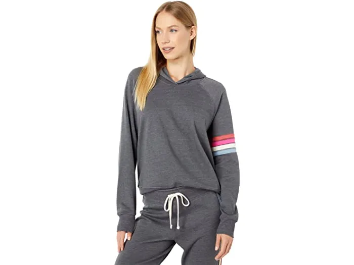 Sundry Striped Shoulder Hoodie