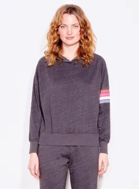 Sundry Striped Shoulder Hoodie
