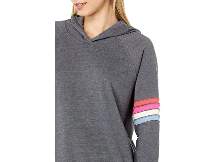 Sundry Striped Shoulder Hoodie