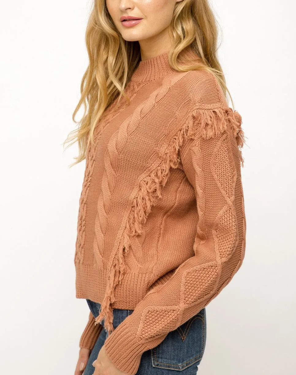 Terracotta Fringe Sweater
