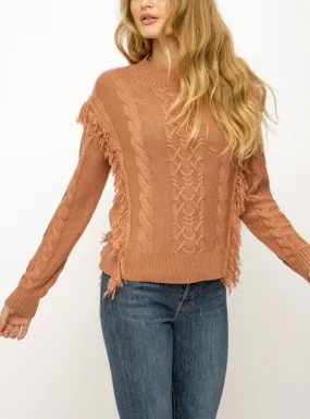 Terracotta Fringe Sweater