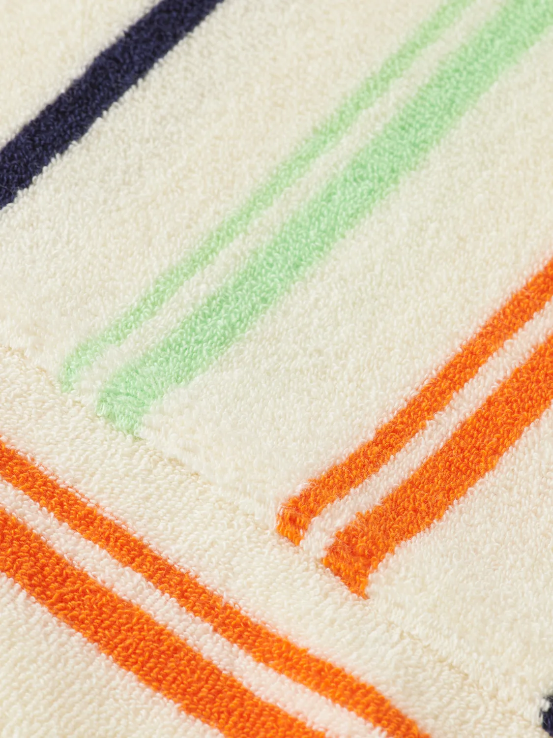Towelling striped hoodie