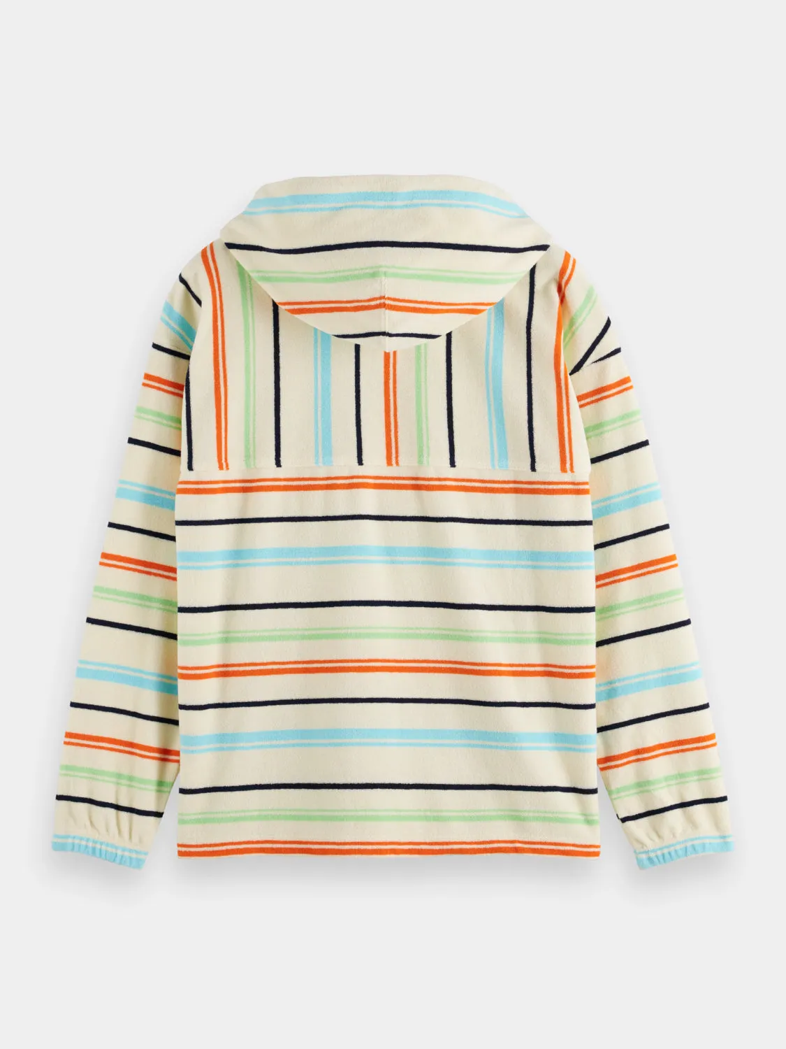 Towelling striped hoodie