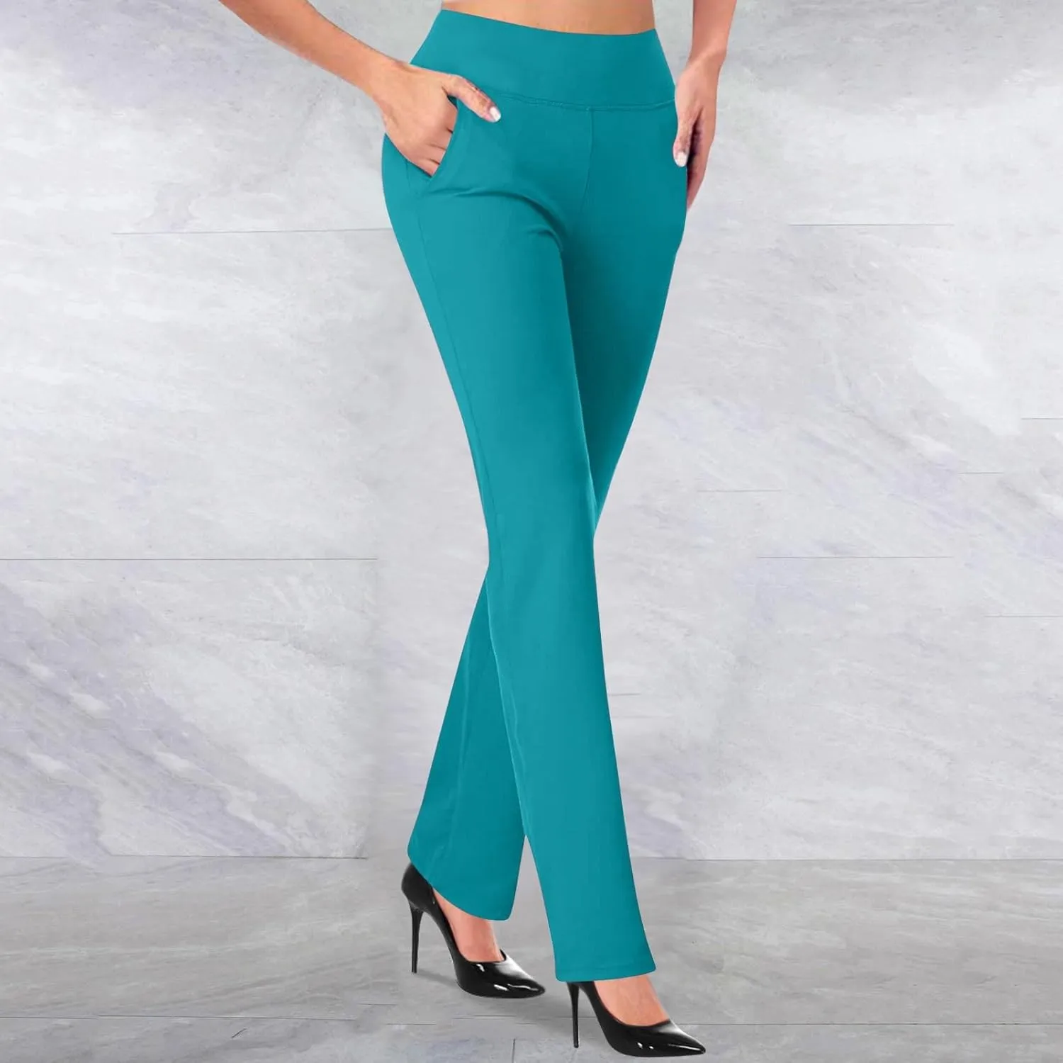 Womans Dress Pants Formal Work Trousers High Waist Slim Fit Casual Yoga Pants Stretchy Skinny Business Office Slacks