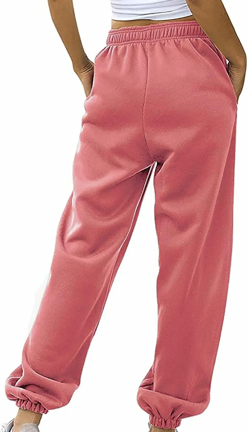 Womens Cinch Bottom Sweatpants Casual High Waisted Avtive Workout Joggers Trendy Plus Size Pants Fall Fashion Outfits