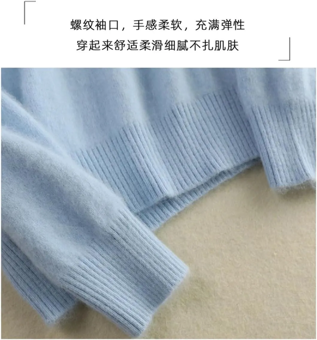 Women's High Neck Pullover Cashmere Sweater Knitted Soft Warm Women's Sweater