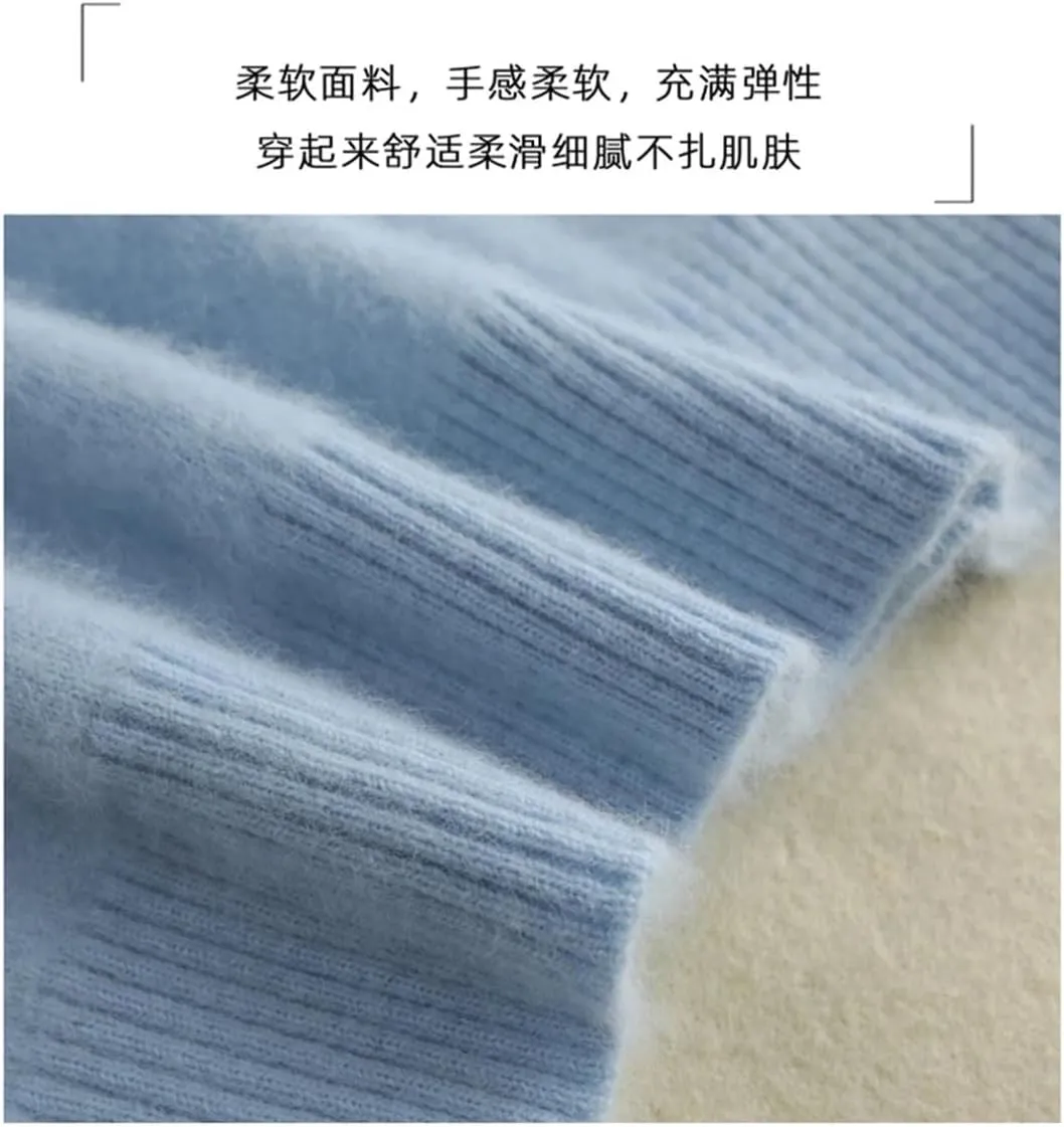 Women's High Neck Pullover Cashmere Sweater Knitted Soft Warm Women's Sweater