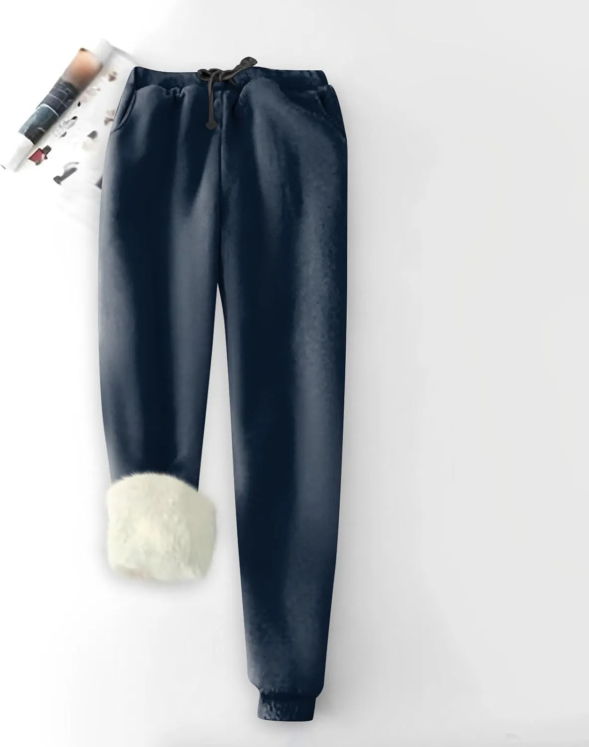 Women's Winter Warm Fleece Joggers Pants Thicken Sherpa Lined Athletic Active Sweatpants with Pockets Fashion Outfits