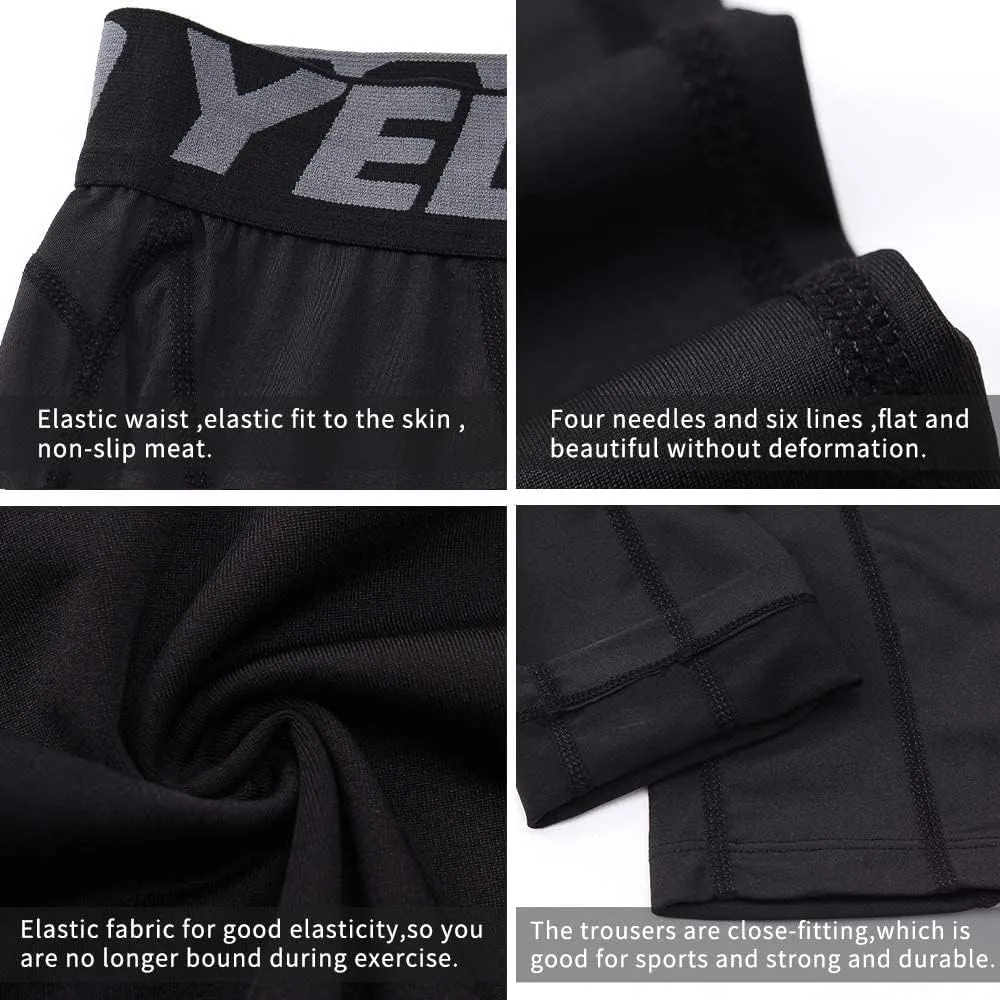 Yuerlian Men's Compression Pants Cool Dry Baselayer Tights Leggings