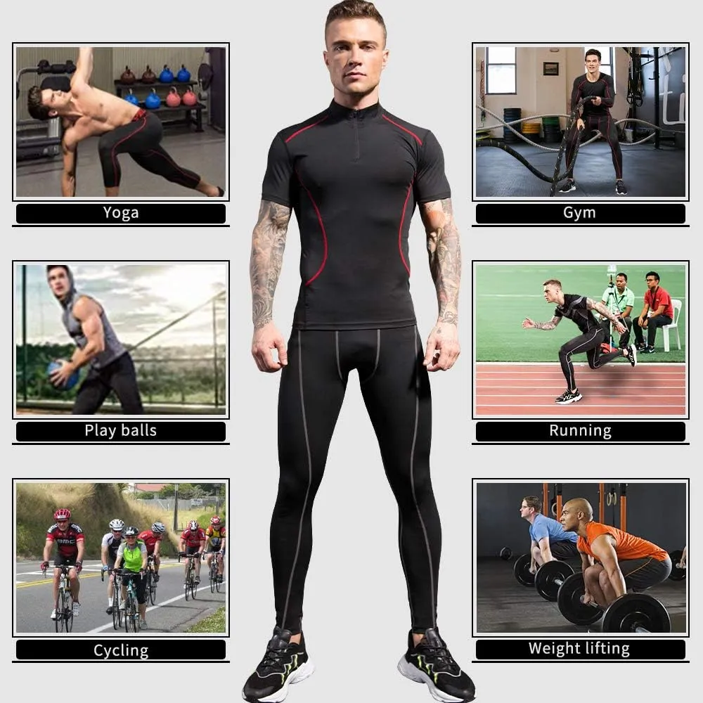 Yuerlian Men's Compression Pants Cool Dry Baselayer Tights Leggings
