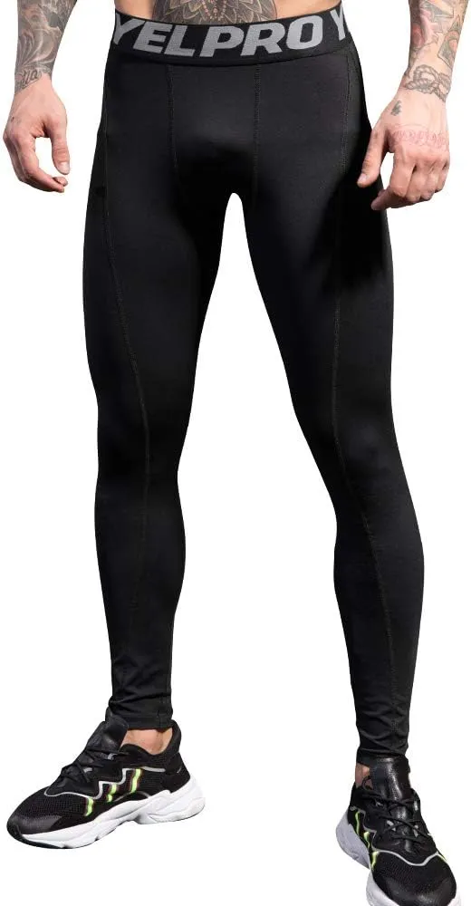Yuerlian Men's Compression Pants Cool Dry Baselayer Tights Leggings
